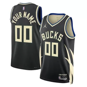 Prestigioso Lussuoso Sofisticato Milwaukee Bucks Jordan Brand Unisex 2022/23 Swingman Custom Jersey Statement Edition Black per i Fan Veri