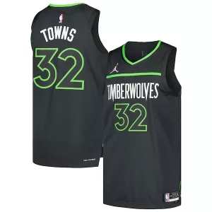 Prestigioso Raffinato Fantastico Karl Anthony Towns Minnesota Timberwolves Jordan Brand Authentic Player Jersey Statement Edition Anthracite per i Fan Veri