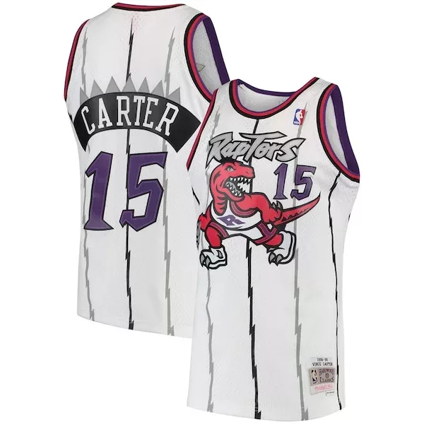 Prestigioso Splendido Carino Vince Carter Toronto Raptors 1998/99 Hardwood Classics Swingman Jersey White/Purple per i Fan Veri