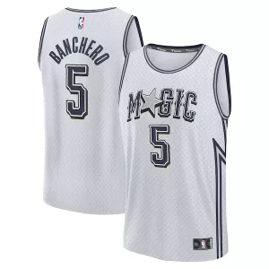 Raffinato Comodo Paolo Banchero Orlando Magic Youth 2024/25 Fast Break Player Jersey City Edition Silver per i Fan Veri