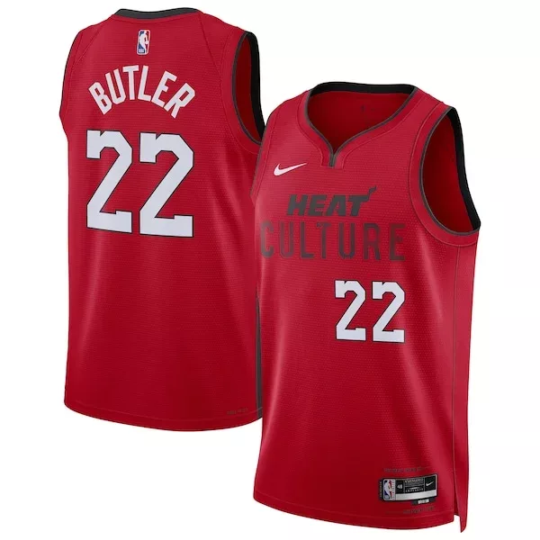 Raffinato Jimmy Butler Miami Heat Nike Unisex 2024/25 Swingman Player Jersey City Edition Red per i Fan Veri