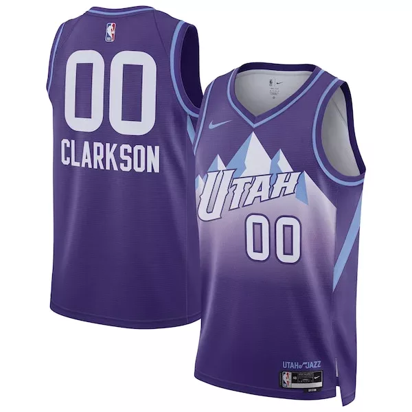 Raffinato Jordan Clarkson Utah Jazz Nike Unisex 2024/25 Swingman Player Jersey City Edition Purple per i Fan Veri