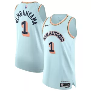 Resistente Accattivante Victor Wembanyama San Antonio Spurs Nike 2024/25 Authentic Player Jersey City Edition Light Blue per i Fan Veri