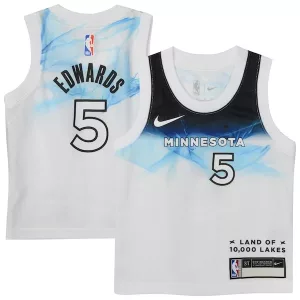 Resistente Anthony Edwards Minnesota Timberwolves Nike Toddler 2024/25 Swingman Player Jersey City Edition White per i Fan Veri