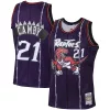 Resistente Cool Marcus Camby Toronto Raptors 2001/02 Hardwood Classics Swingman Jersey Purple per i Fan Veri