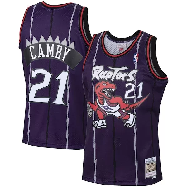 Resistente Cool Marcus Camby Toronto Raptors 2001/02 Hardwood Classics Swingman Jersey Purple per i Fan Veri