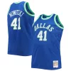 Resistente Gorgeous Dirk Nowitzki Dallas Mavericks Big & Tall 1998/99 NBA 75th Anniversary Diamond Swingman Jersey Blue per i Fan Veri