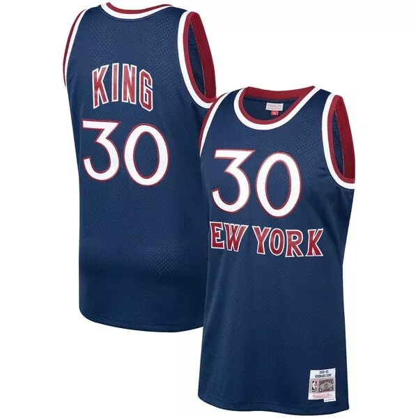 Resistente Incantevole Bernard King New York Knicks 1982/83 Hardwood Classics Swingman Jersey Navy per i Fan Veri