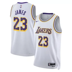 Resistente Lussuoso LeBron James Los Angeles Lakers Nike Unisex Swingman Jersey Association Edition White/Gold per i Fan Veri