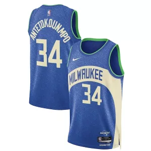 Resistente Magnifico Fantastico Giannis Antetokounmpo Milwaukee Bucks Nike Unisex 2023/24 Swingman Jersey Blue City Edition per i Fan Veri