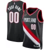 Robusto Duraturo Portland Trail Blazers Nike 2021/22 Diamond Swingman Custom Jersey Icon Edition Black per i Fan Veri