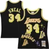 Robusto Elegante Magnifico Shaquille O'Neal Los Angeles Lakers 1996/97 Swingman Sidewalk Sketch Jersey Black per i Fan Veri