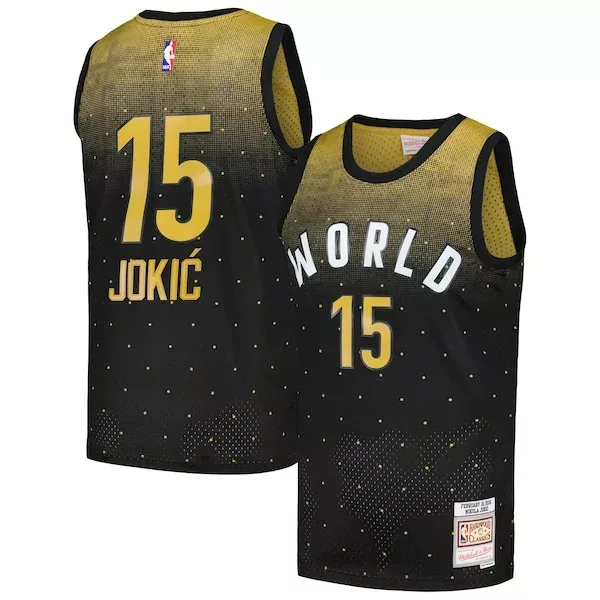 Robusto Nikola Jokic 2016 NBA Rising Stars Challenge Hardwood Classics Swingman Jersey Black per i Fan Veri