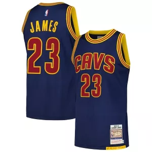 Robusto Prestigioso LeBron James Cleveland Cavaliers 2015/16 Hardwood Classics Authentic Jersey Navy per i Fan Veri