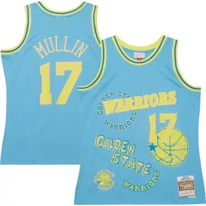 Sofisticato Chris Mullin Golden State Warriors 1993/94 Swingman Sidewalk Sketch Jersey Light Blue per i Fan Veri