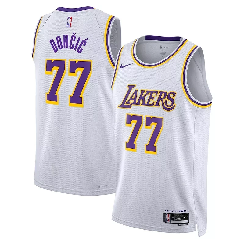 Sofisticato Classico Cool Luka Dončić Los Angeles Lakers Nike Association Edition Unisex Swingman Jersey White per i Fan Veri