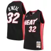 Sofisticato Duraturo Classico Shaquille O'Neal Miami Heat Hardwood Classics Swingman Jersey Black per i Fan Veri
