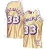 Sofisticato Kareem Abdul Jabbar Los Angeles Lakers 75th Anniversary 1983/84 Hardwood Classics Swingman Jersey Gold per i Fan Veri