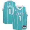 Sofisticato LaMelo Ball Charlotte Hornets Jordan Brand Preschool Swingman Player Jersey Icon Edition Teal per i Fan Veri