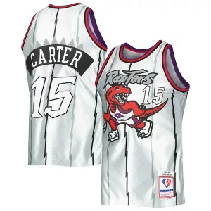 Sofisticato Ottimo Accattivante Vince Carter Toronto Raptors 1998/99 Hardwood Classics 75th Anniversary Swingman Jersey Platinum per i Fan Veri