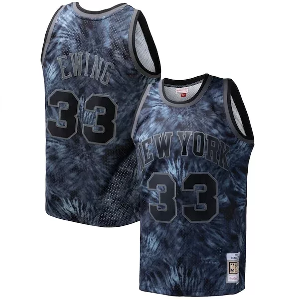 Sofisticato Patrick Ewing New York Knicks Hardwood Classics 1991/92 Tie Dye Swingman Jersey Black per i Fan Veri