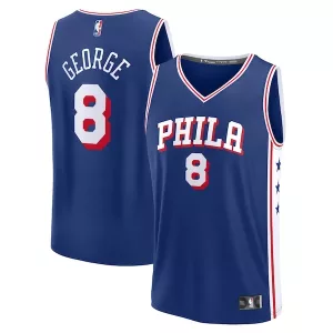 Fantastico Paul George Philadelphia 76ers Fast Break Replica Player Jersey Icon Edition Royal per i Fan Veri