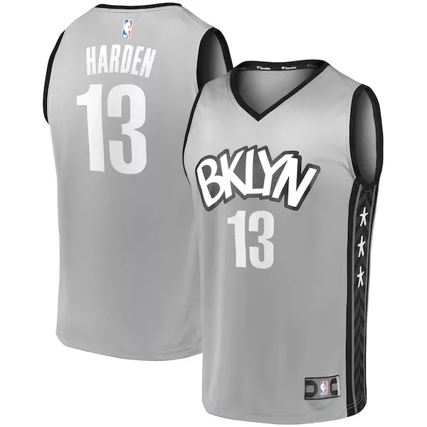 Sofisticato Prestigioso Attraente James Harden Brooklyn Nets Fast Break Replica Jersey Charcoal Statement Edition/White per i Fan Veri