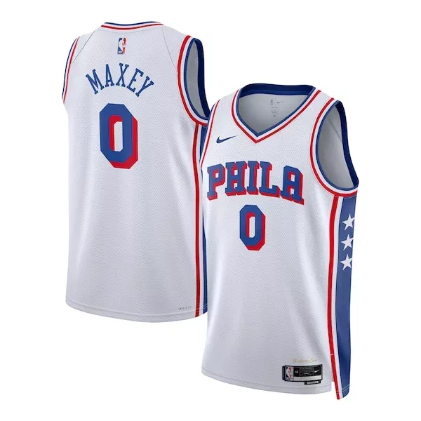 Sofisticato Tyrese Maxey Philadelphia 76ers Nike Unisex Swingman Jersey Association Edition White per i Fan Veri