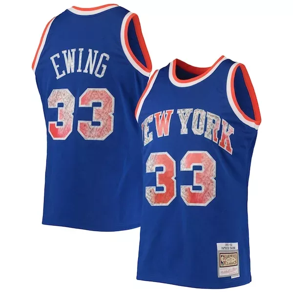 Sofisticato Versatile Bellissimo Patrick Ewing New York Knicks 1991/92 Hardwood Classics NBA 75th Anniversary Diamond Swingman Jersey Blue per i Fan Veri