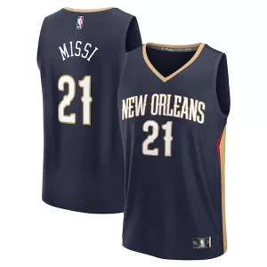 Sofisticato Yves Missi New Orleans Pelicans 2024 NBA Draft Fast Break Player Jersey Icon Edition Navy per i Fan Veri