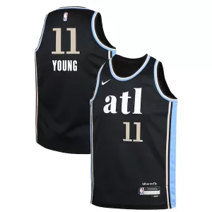 Splendido Elegante Lussuoso Trae Young Atlanta Hawks Nike Youth Swingman Replica Jersey City Edition Black per i Fan Veri