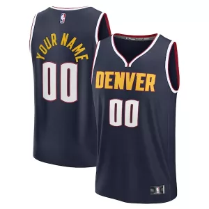 Splendido Raffinato Prestigioso Denver Nuggets Fast Break Custom Jersey Icon Edition Navy/Blue per i Fan Veri