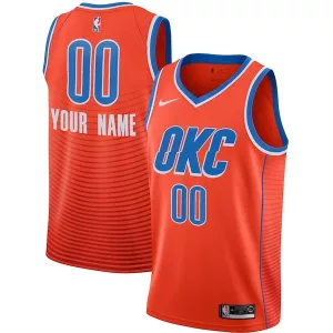 Stupendo Attraente Oklahoma City Thunder Jordan Brand Swingman Custom Jersey Statement Edition Orange per i Fan Veri
