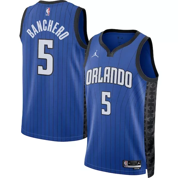 Stupendo Comodo Paolo Banchero Orlando Magic Jordan Brand Unisex Swingman Jersey Statement Edition Blue per i Fan Veri