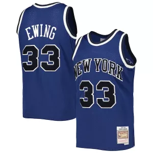Stupendo Duraturo Patrick Ewing New York Knicks 1997/98 Hardwood Classics Off Court Swingman Jersey Blue per i Fan Veri