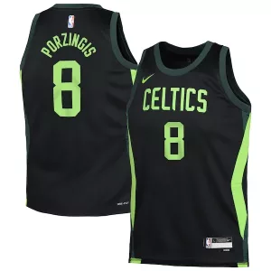 Stupendo Elegante Comodo Kristaps Porzingis Boston Celtics Nike Youth 2024/25 Swingman Player Jersey City Edition Black per i Fan Veri