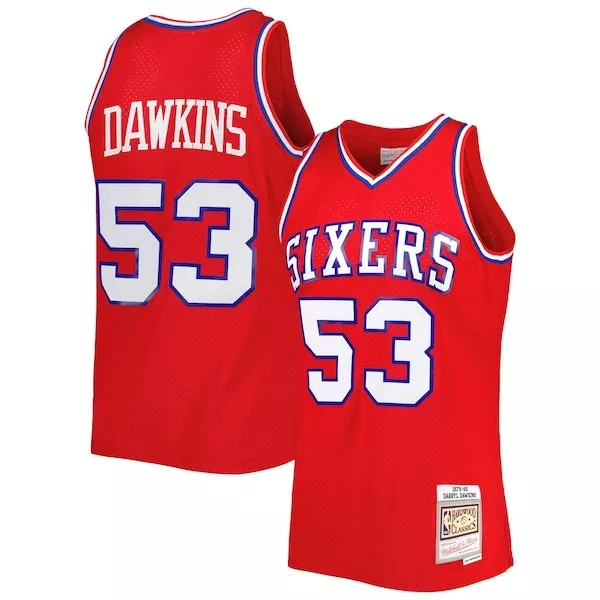 Stupendo Fantastico Darryl Dawkins Philadelphia 76ers Hardwood Classics 1979/80 Swingman Jersey Red per i Fan Veri