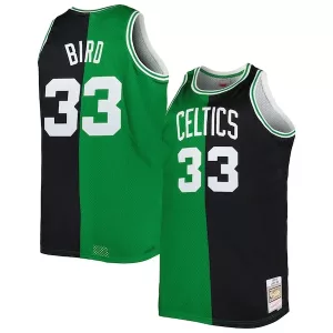 Stupendo Larry Bird Boston Celtics Big & Tall Hardwood Classics 1985/86 Split Swingman Jersey Kelly Green/Black per i Fan Veri
