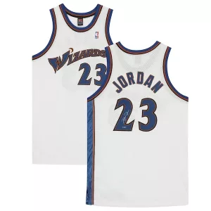 Stupendo Michael Jordan Washington Wizards Authentic Autographed White Nike Jersey per i Fan Veri