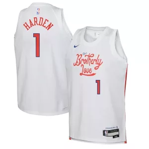 Stupendo Raffinato Duraturo James Harden Philadelphia 76ers Nike Youth 2022/23 Swingman Jersey City Edition White per i Fan Veri