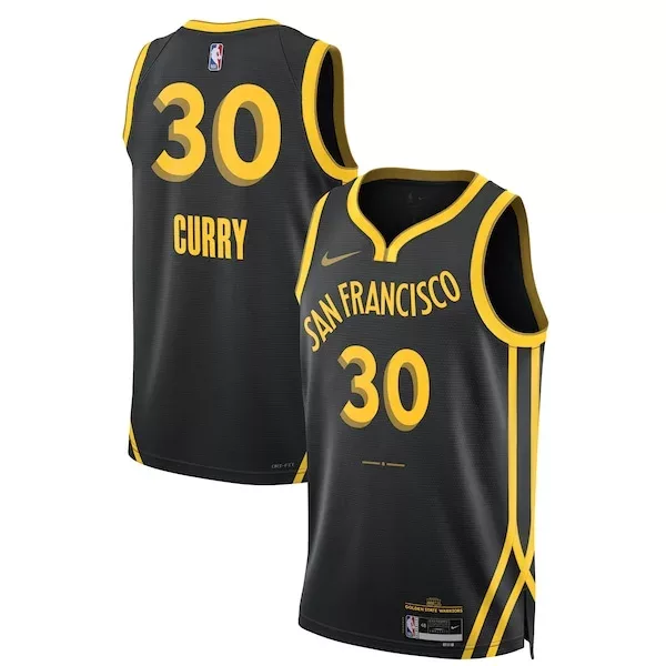 Stupendo Robusto Stephen Curry Golden State Warriors Nike Unisex 2023/24 Swingman Jersey Black City Edition per i Fan Veri