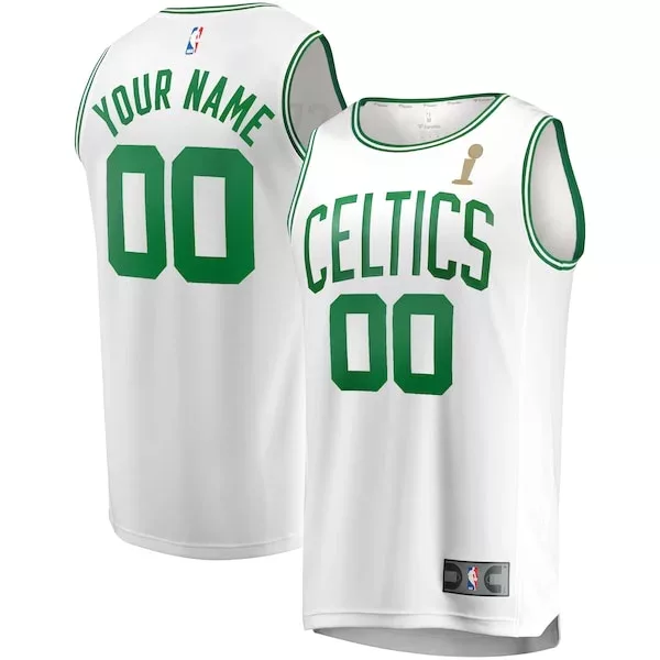 Trendy Classico Duraturo Boston Celtics 2024 NBA Finals Champions Custom Fast Break Jersey White Association Edition per i Fan Veri