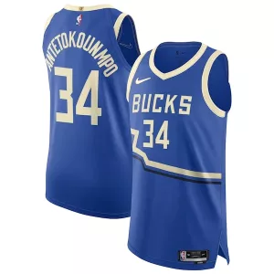 Trendy Duraturo Giannis Antetokounmpo Milwaukee Bucks Nike 2024/25 Authentic Player Jersey City Edition Royal per i Fan Veri