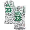 Trendy Larry Bird Boston Celtics Women's 1985 Doodle Swingman Jersey White per i Fan Veri