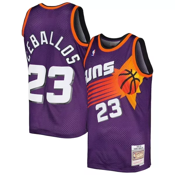 Versatile Cedric Ceballos Phoenix Suns 1992/93 Hardwood Classics Swingman Jersey Purple per i Fan Veri