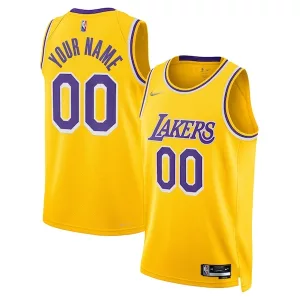 Versatile Los Angeles Lakers Nike 2021/22 Diamond Swingman Custom Jersey Icon Edition Gold per i Fan Veri