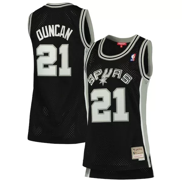 Versatile Stupendo Delizioso Tim Duncan San Antonio Spurs Women's 1998/99 Hardwood Classics Swingman Jersey Black per i Fan Veri